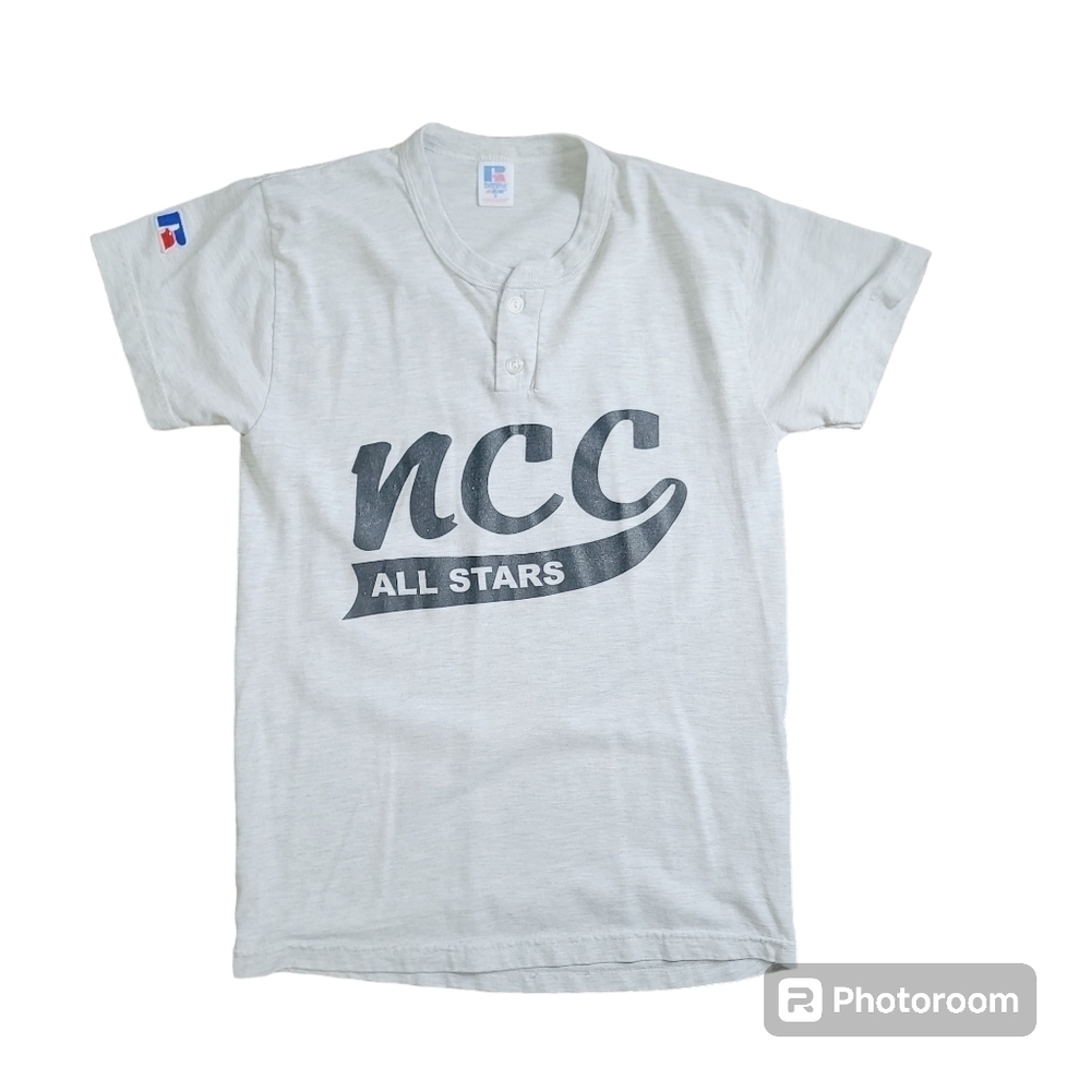 Vintage 90s Russell Athletic Gray NCC Allstars Baseball Tshirt Small